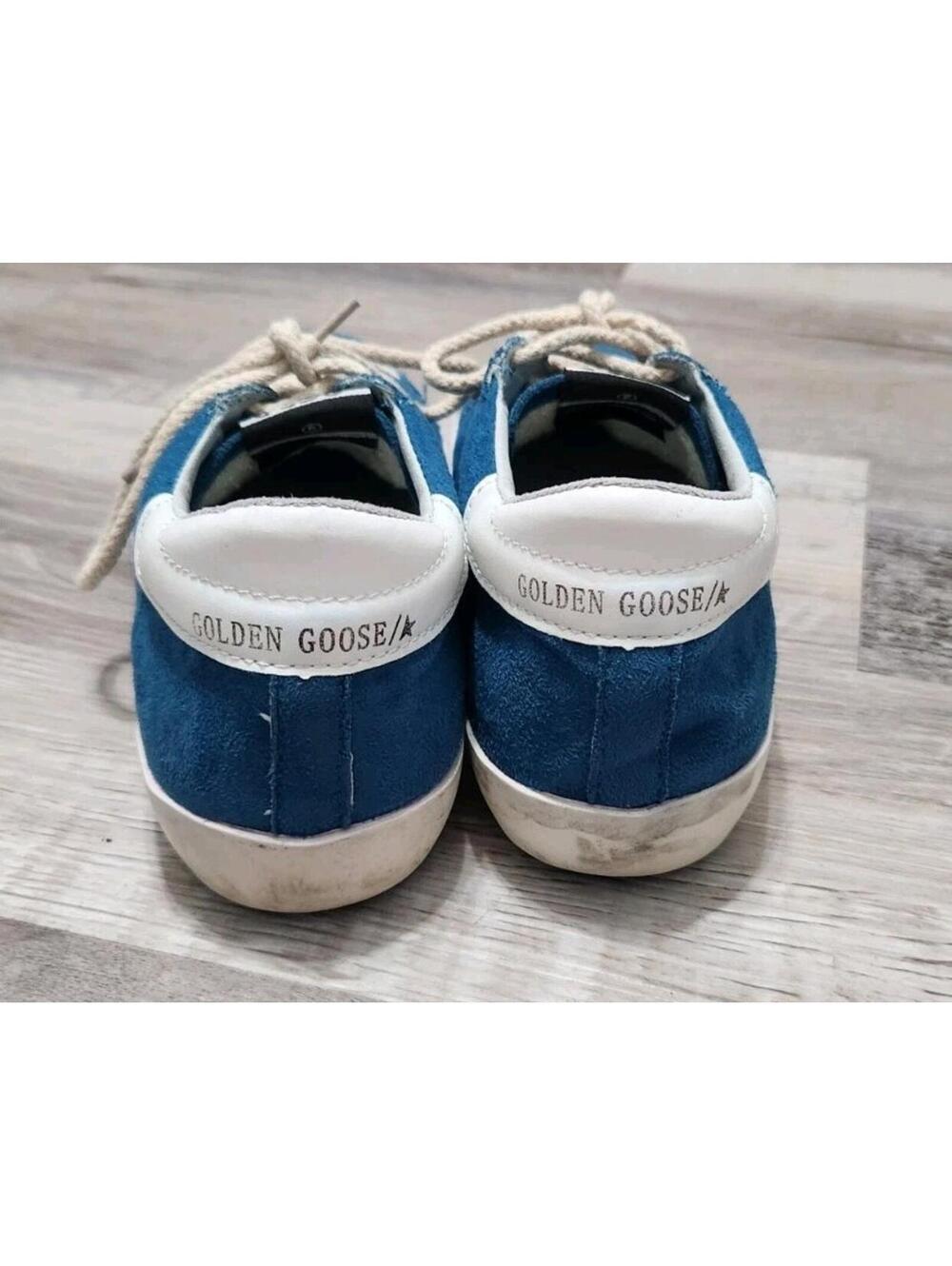 Golden Goose Shoes Size 41 Or 9 Blue Suede Pink Star - Picture 4 of 9